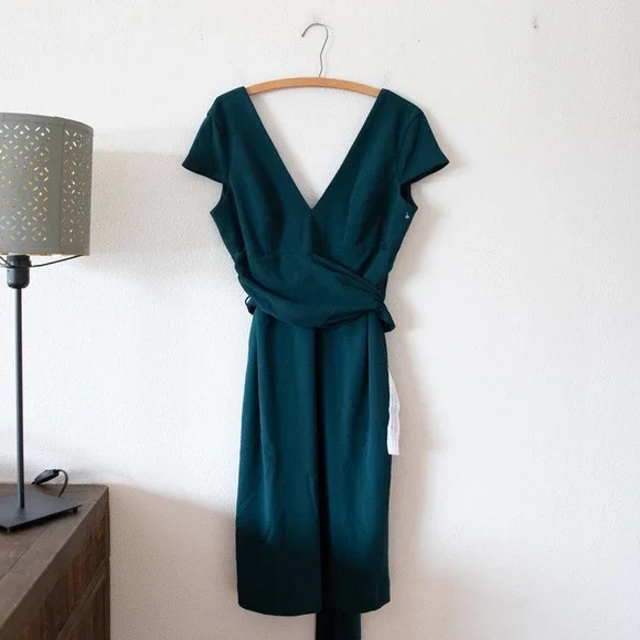 DRESS THE POPULATION Dana Wrap Waist Cocktail Dress - Picture 3 of 9